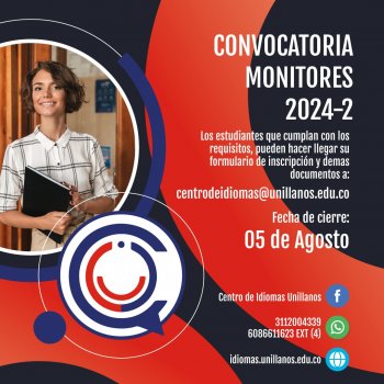 CONVOCATORIA DE MONITORES PARA EL PERIODO 2024-2